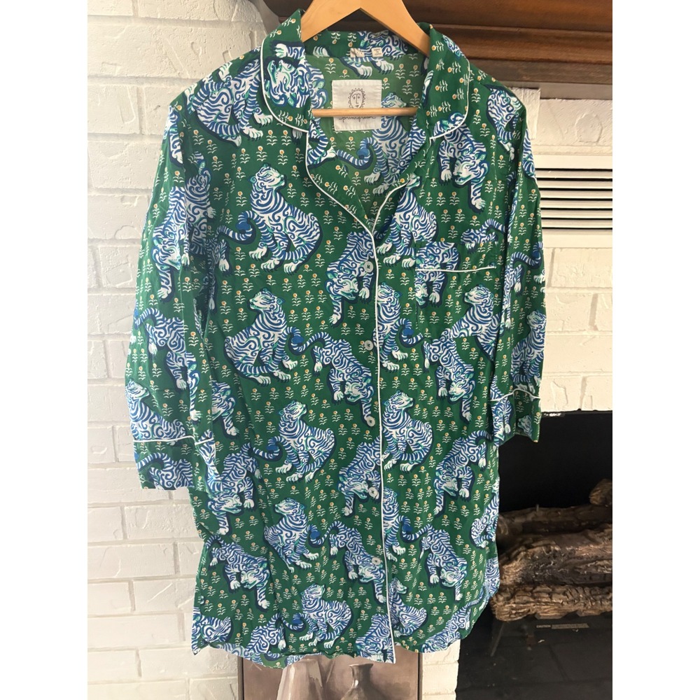 Printfresh Tiger Queen Jade Organic Cotton Sleep Shirt Medium - Picture 5 of 10